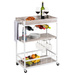 Cărucior de bucătărie RUSTICO, etajera pe trei niveluri pe roți cu suporturi pentru sticle și pahare - 80 x 89,5 x 40 cm, WENKO