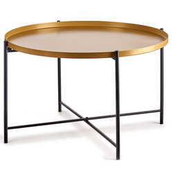 Masuta de cafea joasa cu blat auriu, 76,5 cm