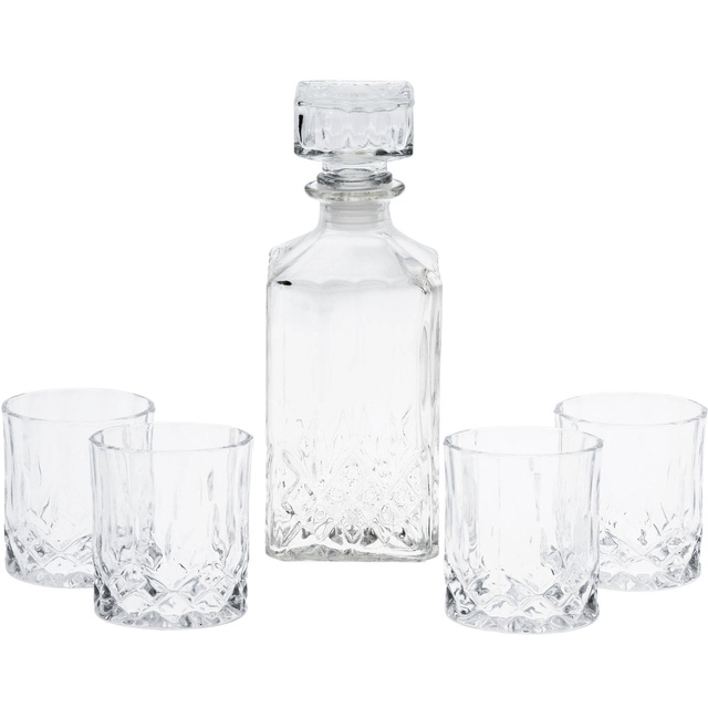 Decantor pentru whiskey, 900 ml, cu 4 pahare