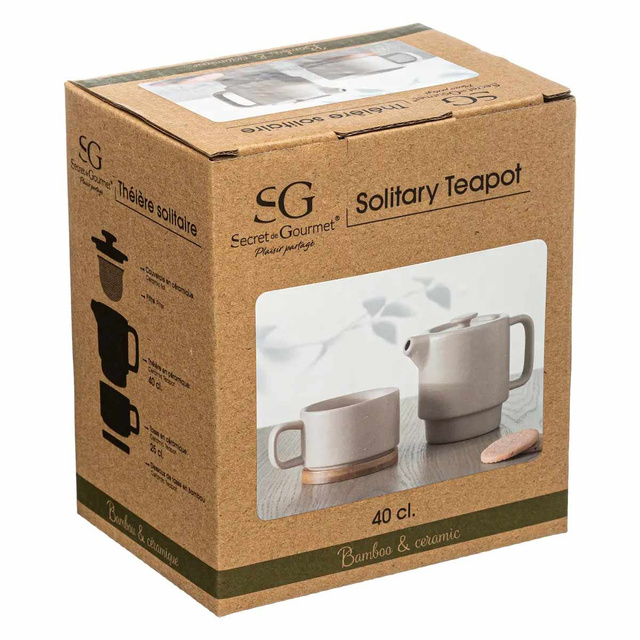 Ceainic cu cană, NATURAL, 800 ml, roz deschis