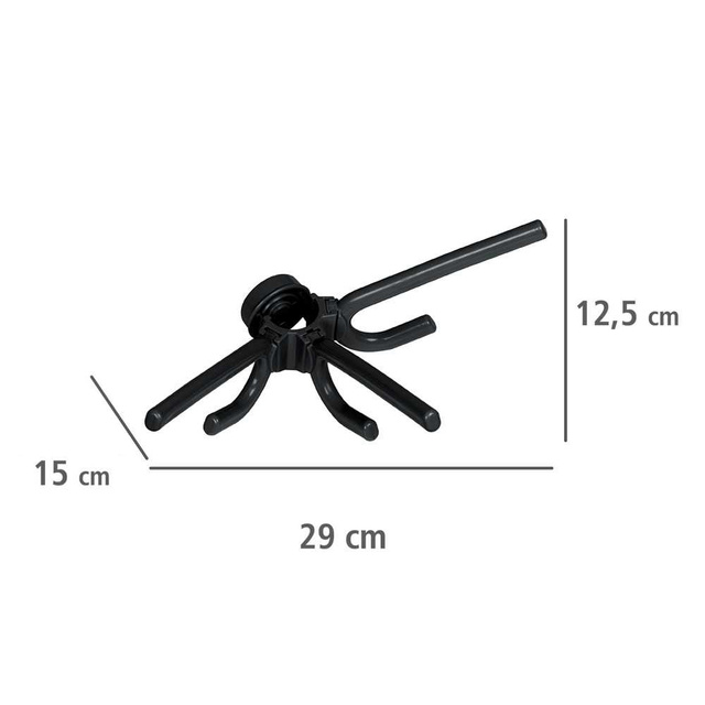 Cuier triplu pentru haine, HERKULES, negru, 2 bucati, WENKO