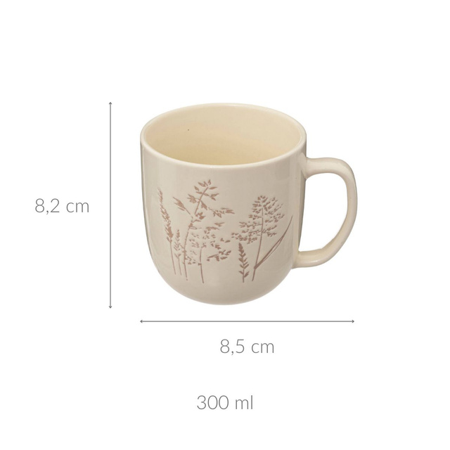 Cana din ceramica ELSA, model flori salbatice, 300 ml