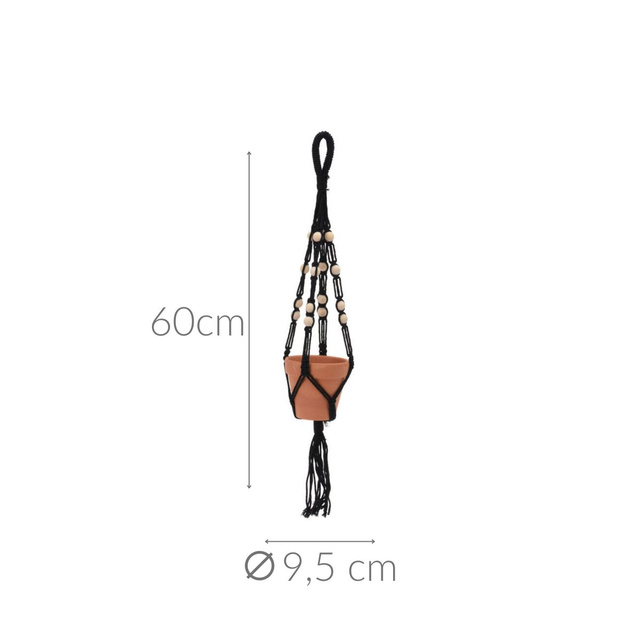 Ghiveci de flori, ghiveci + macrame cu margele