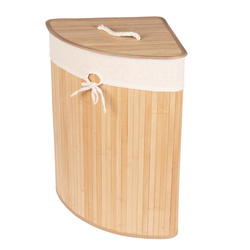 Coș de rufe colțar cu capac, bambus, 60 l
