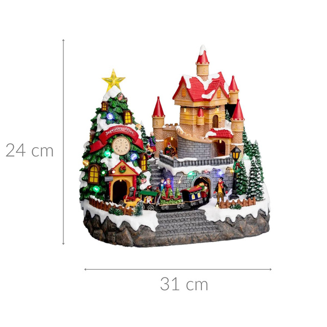 Sat de Crăciun, scenă de Crăciun casa lui Moș Crăciun