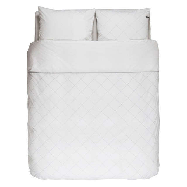 Lenjerie albă din percal cu carouri, lenjerie olandeză, fețe de pernă decorative, Essenza, 140 x 220 cm