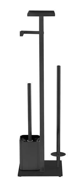 Suport perie de toaleta DEBAR, 4 in 1 cu suport pentru hartie si polita