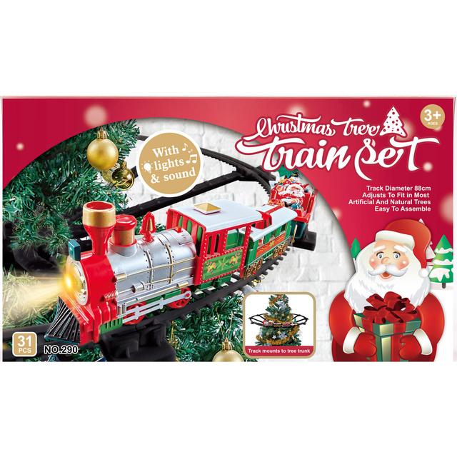 Tren de Crăciun, tren de pom cu lumini și sunet