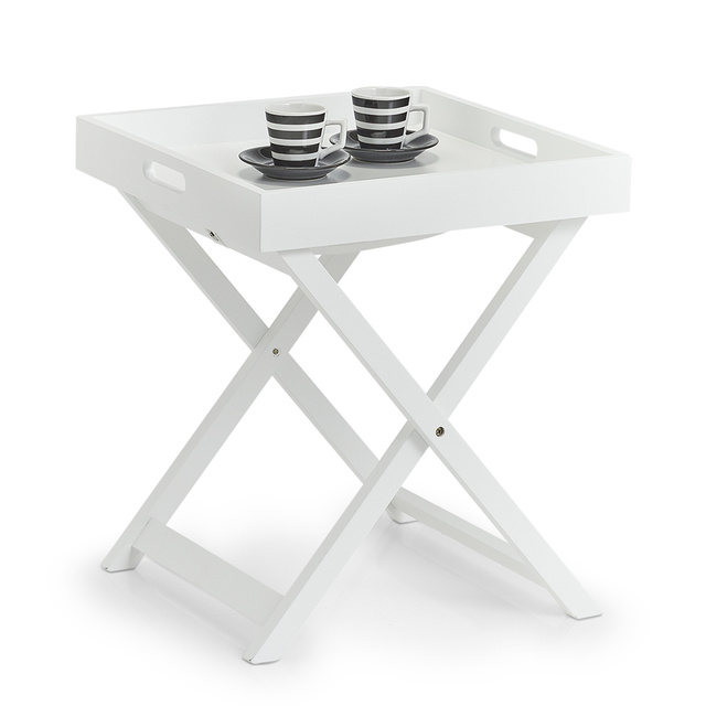 Masuta laterala cu tava, MDF, 40 x 40 x 46,5 cm