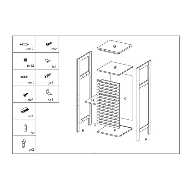 Dulap înalt pentru baie SICELA, 33 x 28 x 80 cm