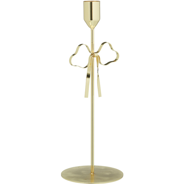 Candelabru metalic, aurit, 25 cm