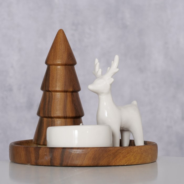 Candelabru cu brad și figură SKANDO, înălțime 12 cm