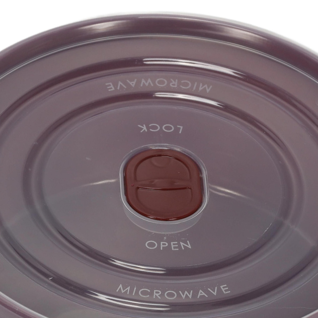 Containere pentru alimente pentru microunde, rotunde, 3 dimensiuni diferite, bordo