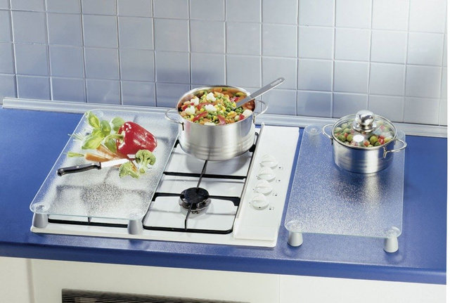 Plăci de protecție din sticlă pentru aragaz - 2 bucăți în set, WENKO, transparente