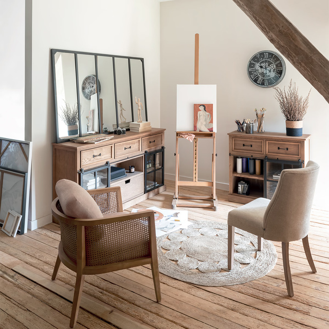 Covor decorativ din iută, Ø 120 cm, rotund