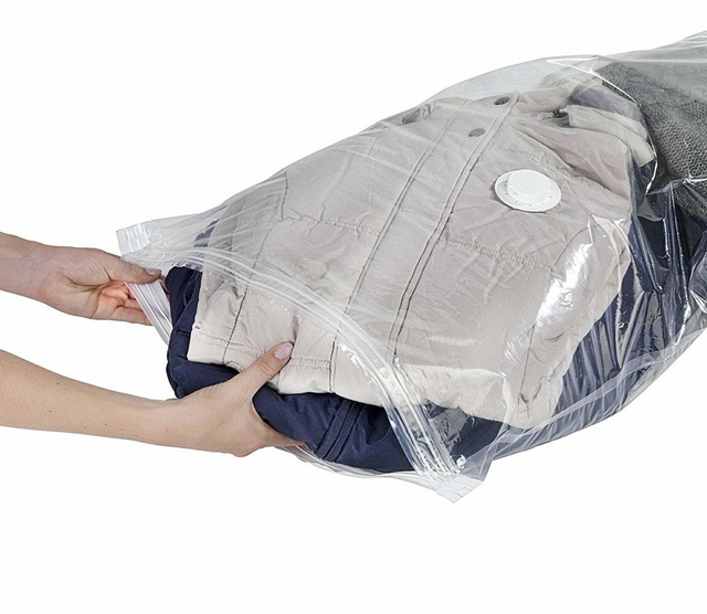 Pungi de ambalare in vid pentru haine Wenko, 6 bucati, Plastic, Transparent