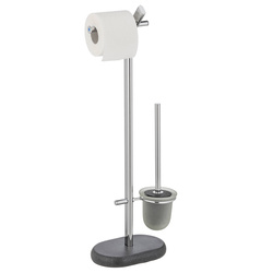 Suport hartie igienica si perie toaleta, PURO - 2 in 1, WENKO