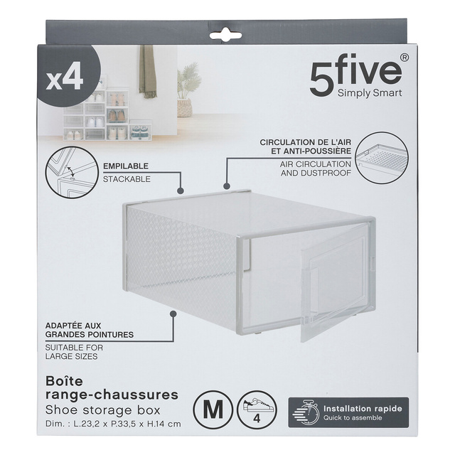 Set de 4 rafturi pentru pantofi din plastic