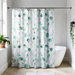 Cortină de duș cu model de eucalipt AQUARELLE, 180 x 180 cm