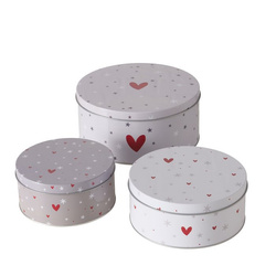 Set de trei cutii de depozitare ANELLA, Ø 14-20 cm