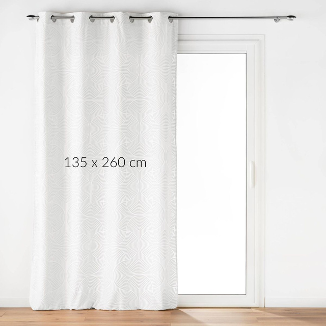 Perdea cu inele și model de catifea embosată, EVA, 135 x 260 cm