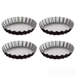 Forme metalice pentru mini tarte 12 cm, 4 buc.
