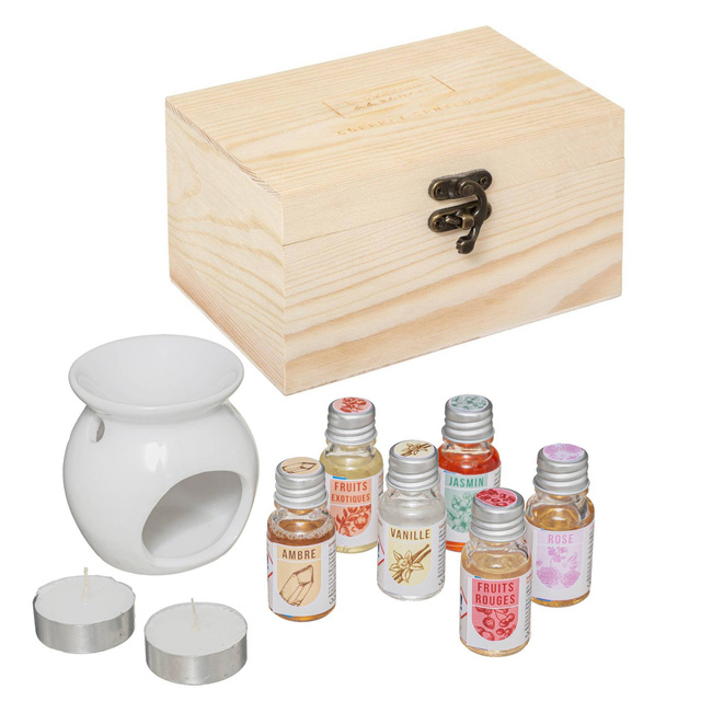 Set cadou cu difuzor aromat, 6 uleiuri