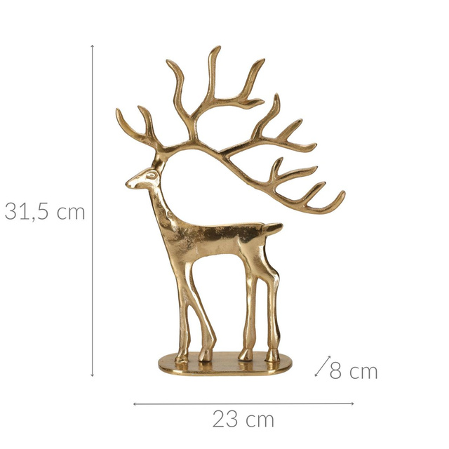 Figurină ren de Crăciun, metal, 31 cm