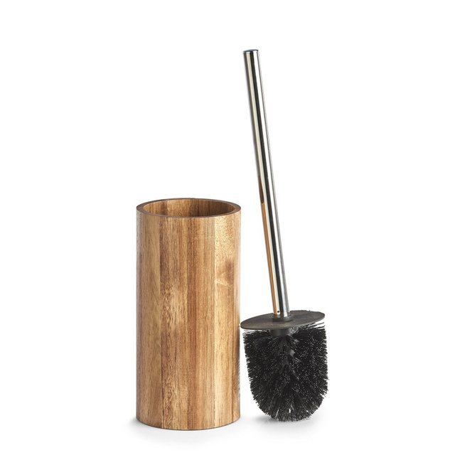 Suport perie WC + perie, lemn de salcam, ZELLER