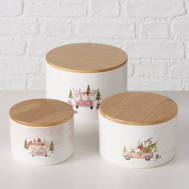 Set de recipiente ceramice pentru depozitare CARRIE, Ø 11-16 cm