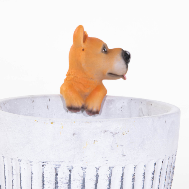 Decor pentru ghiveci, in forma de catel