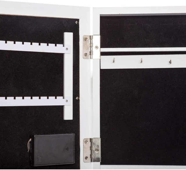 Dulap pentru bijuterii cu oglindă și iluminare cu LED