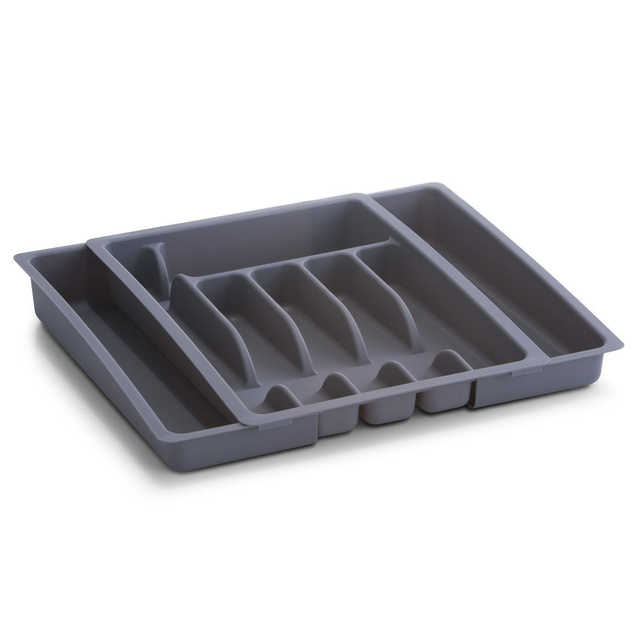 Container extensibil pentru tacâmuri, inserție pentru sertar, 29 - 47,5 x 38 x 6,5 cm, ZELLER, gri