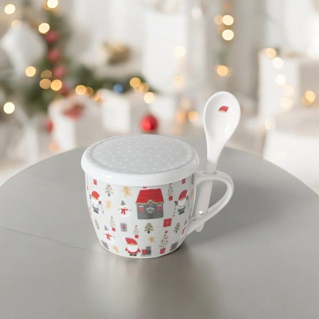 Cana jumbo de Crăciun cu capac și linguriță MONTI, 600 ml