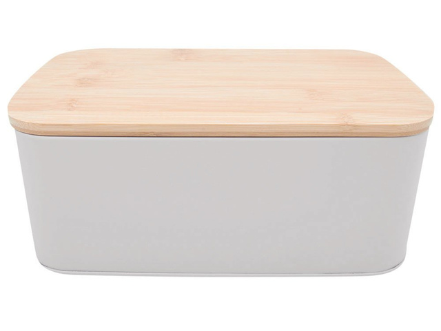 Cutie de metal cu un capac din bambus, 2 în 1, ZELLER