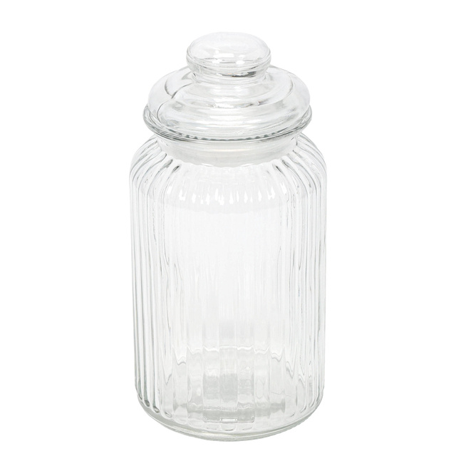 Borcan cu nervuri cu capac etanș, 1000 ml