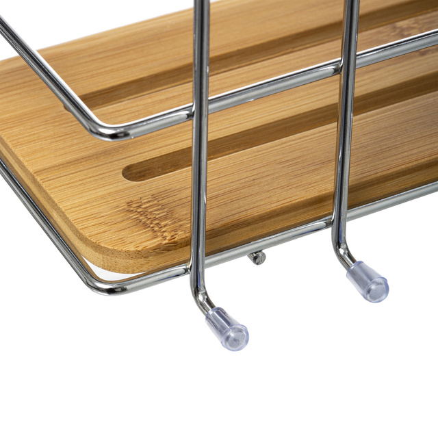 Raft pentru baie cu ventuze, bambus,19x12x18,5 cm