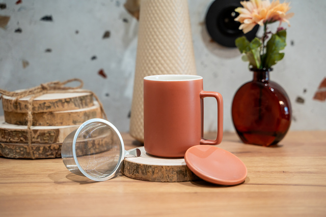 Cana cu infuzor si capac, NATURA, 400 ml