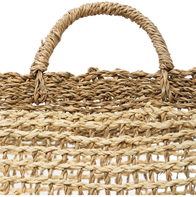 Coșuri de depozitare cu mânere, 3 buc, răchită