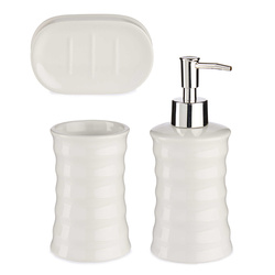Set de baie alb STRIPED, 3 piese