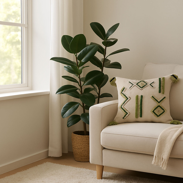 Perna decorativa din bumbac cu ciucuri, 45 x 45 cm