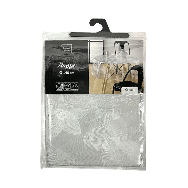 Fata de masa PVC transparenta DANELA, Ø 140 cm