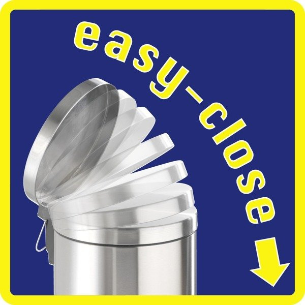 Coș de gunoi LEMAN, Easy Close, 12 l, WENKO, argintiu