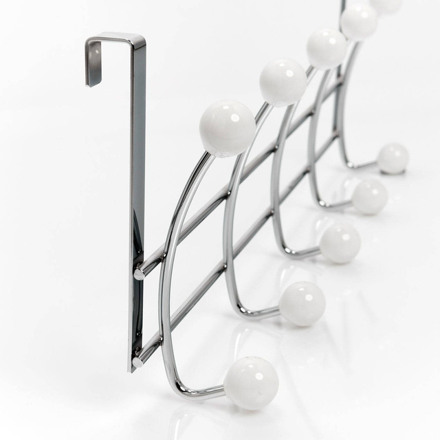 Cuier pentru usa cu 5 carlige, Alb, 48x20x10 cm, Zeller