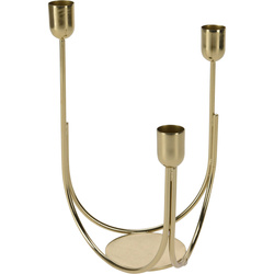 Sfeșnic decorativ metalic pentru 3 lumânări, 23 cm