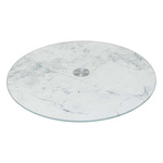 Tavă rotativă albă efect marmură