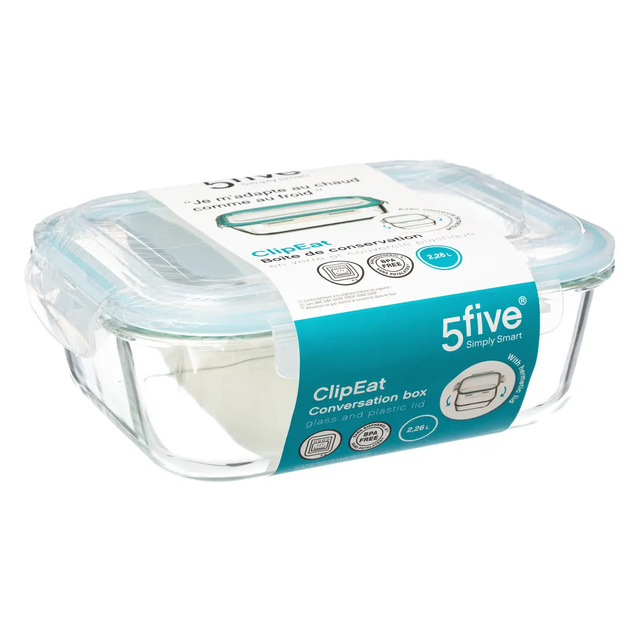 Recipient alimentar cu capac, 2,26 litri, sticla