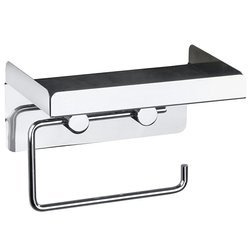 Suport pentru hârtie igienică cu raft pentru șervețele umede - 2 în 1, WENKO