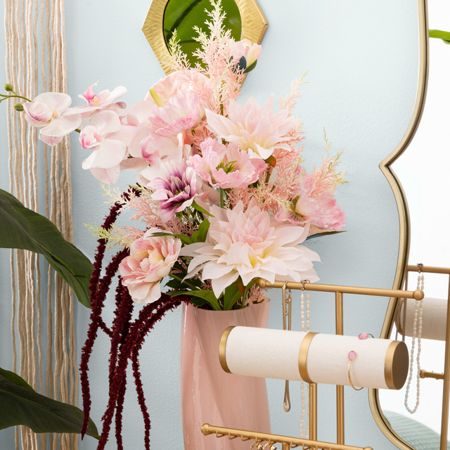 Buchet de flori artificiale WILD ROMANCE, roz, 60 cm