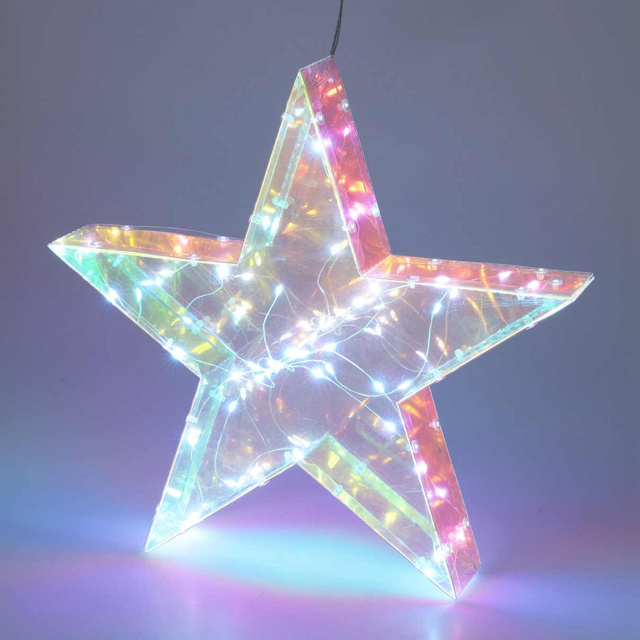 Decorație luminoasă multicoloră stea, 40 cm